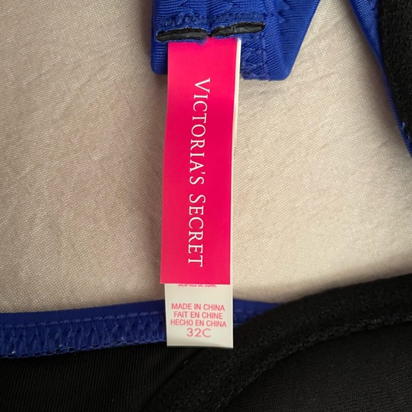 Navy Blue Victoria Secret bikini bottoms small top 32C - Picture 3 of 4